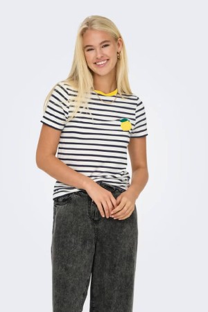 CAMISETA LIMON BORDADO BLANCO