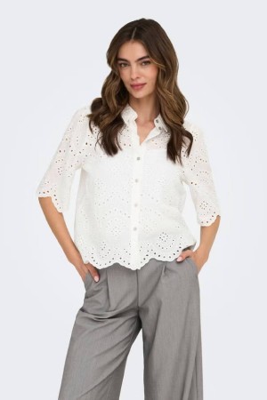 CAMISA TROQUELADA BLANCO