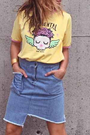 CAMISETA PAZ MENTAL AMARILLO