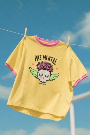 CAMISETA PAZ MENTAL AMARILLO 2