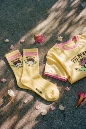 CALCETINES PAZ MENTAL AMARILLO 2