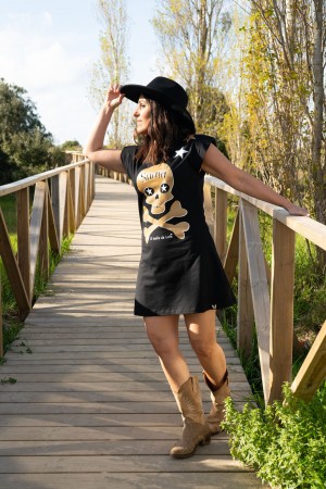 VESTIDO SUEÑA GOLD GRIS