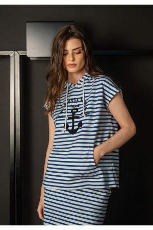 SUDADERA ANCLA NAVY BLANCO