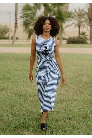 VESTIDO ANCLA NAVY BLANCO