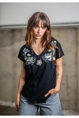 CAMISETA CARPAS KOI NEGRO