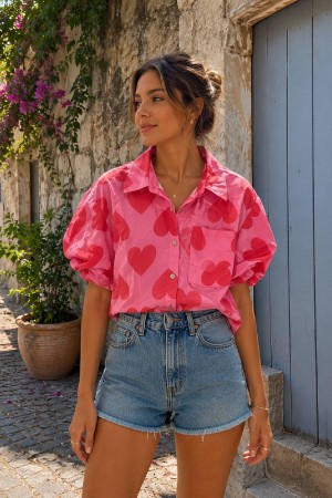 BLUSA CORAZONES ROSA
