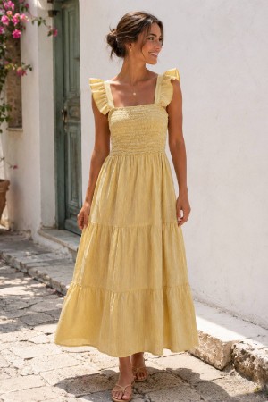 VESTIDO BRASIL MOSTAZA