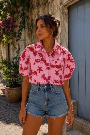 BLUSA CANGREJOS ROSA
