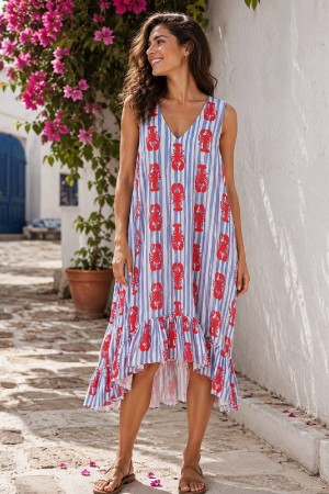 VESTIDO CANGREJOS AZUL