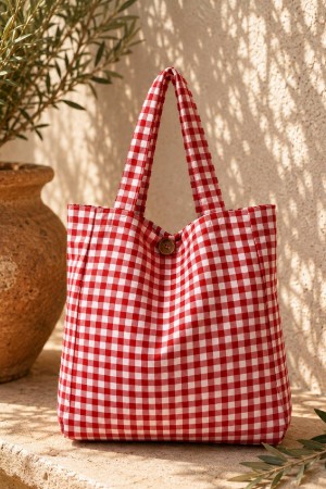 TOTEBAG VICHY ROJO
