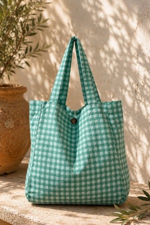 TOTEBAG VICHY VERDE