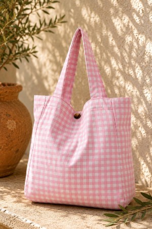 TOTEBAG VICHY ROSA