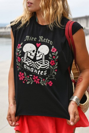 CAMISETA AMANTES CHICA NEGRO 2