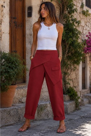 PANTALON ROUGE SOLAPAS TEJA