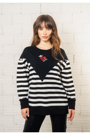 SUDADERA REINA RAYAS BLANCO 2