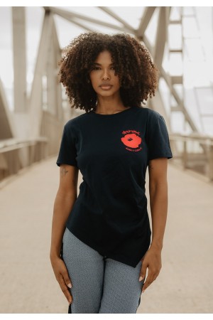 CAMISETA AMAPOLAS NEGRO 2