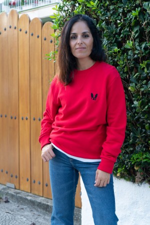 SUDADERA UNISEX ESENCIAL ROJO