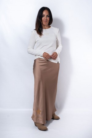 FALDA BRILLAS BEIGE 2