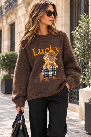 JERSEY LUCKY ABRIGADO MARRON